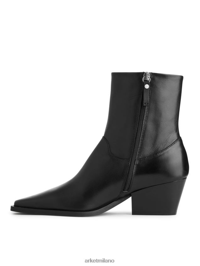 calzature esso ARKET donne stivali da cowboy in pelle nero 6F0F6L726