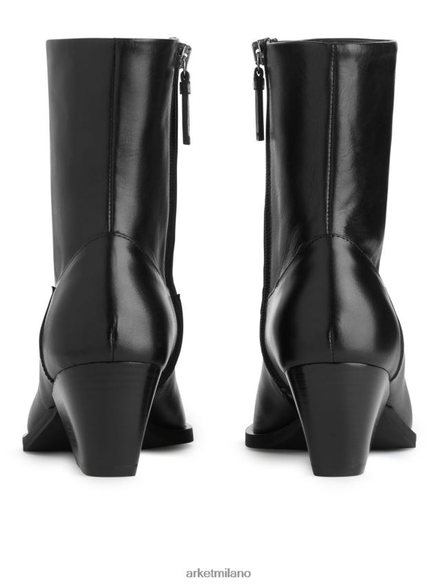 calzature esso ARKET donne stivali da cowboy in pelle nero 6F0F6L726