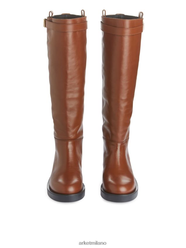 calzature esso ARKET donne stivali da equitazione in pelle marrone 6F0F6L733