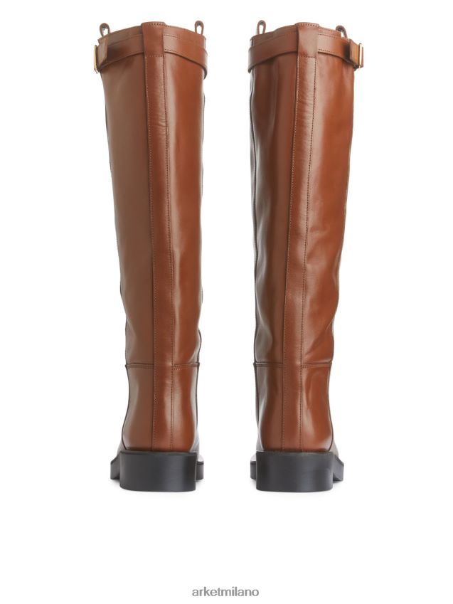 calzature esso ARKET donne stivali da equitazione in pelle marrone 6F0F6L733