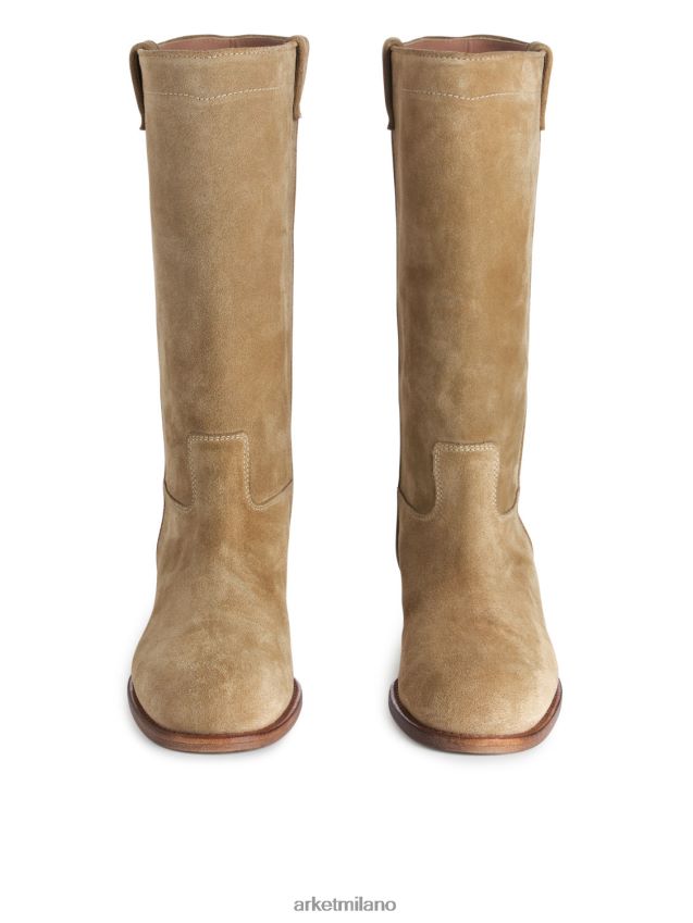 calzature esso ARKET donne stivali di pelle scamosciata beige 6F0F6L725