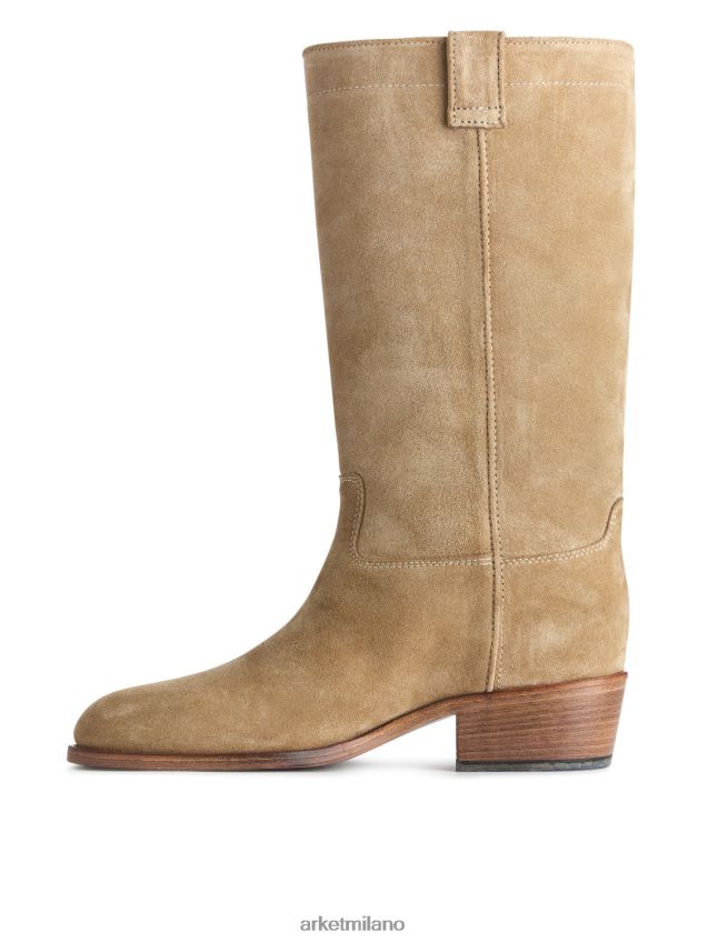 calzature esso ARKET donne stivali di pelle scamosciata beige 6F0F6L725