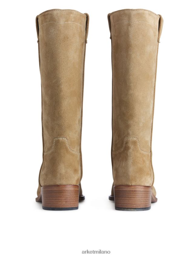 calzature esso ARKET donne stivali di pelle scamosciata beige 6F0F6L725