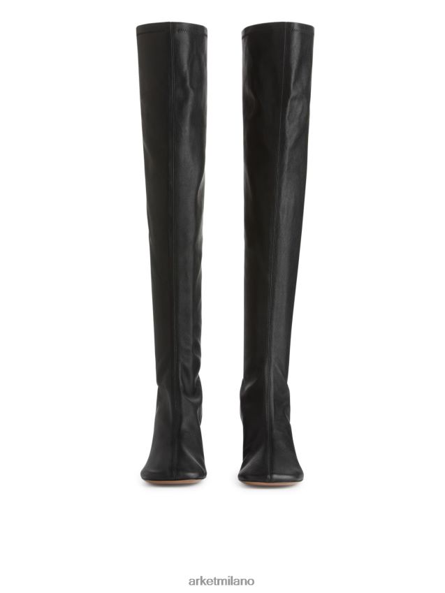 calzature esso ARKET donne stivali in pelle elasticizzata nero 6F0F6L701