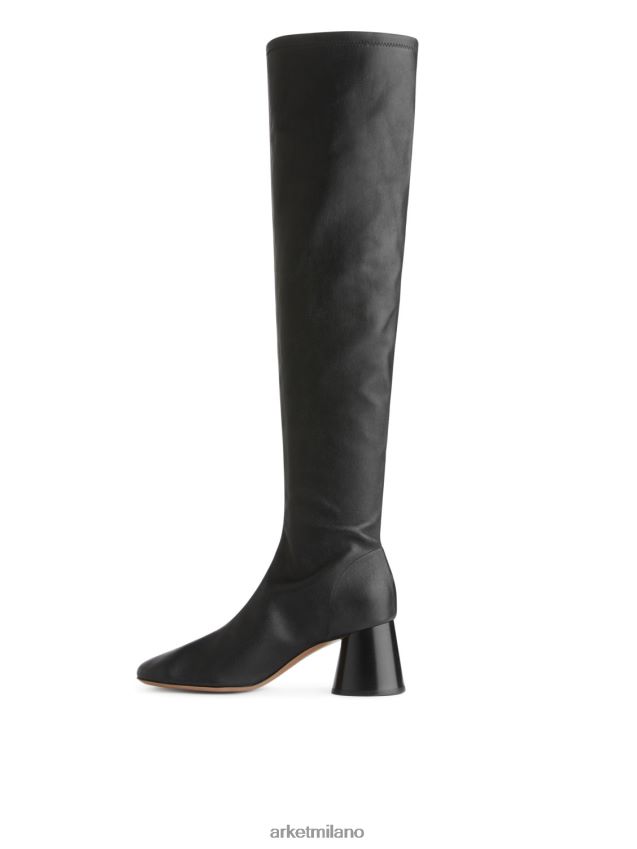 calzature esso ARKET donne stivali in pelle elasticizzata nero 6F0F6L701