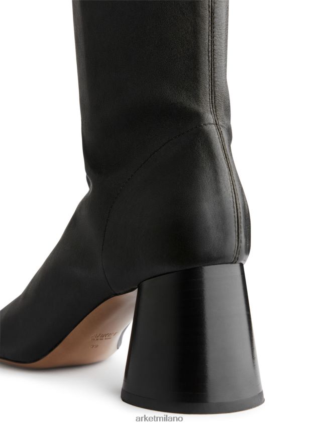 calzature esso ARKET donne stivali in pelle elasticizzata nero 6F0F6L701
