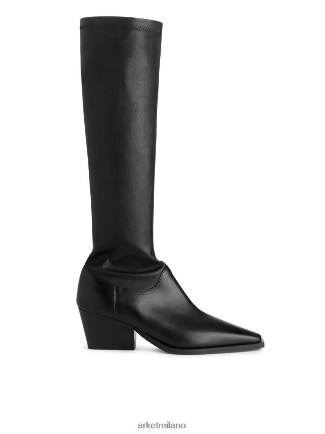 calzature esso ARKET donne stivali in pelle elasticizzata nero 6F0F6L731