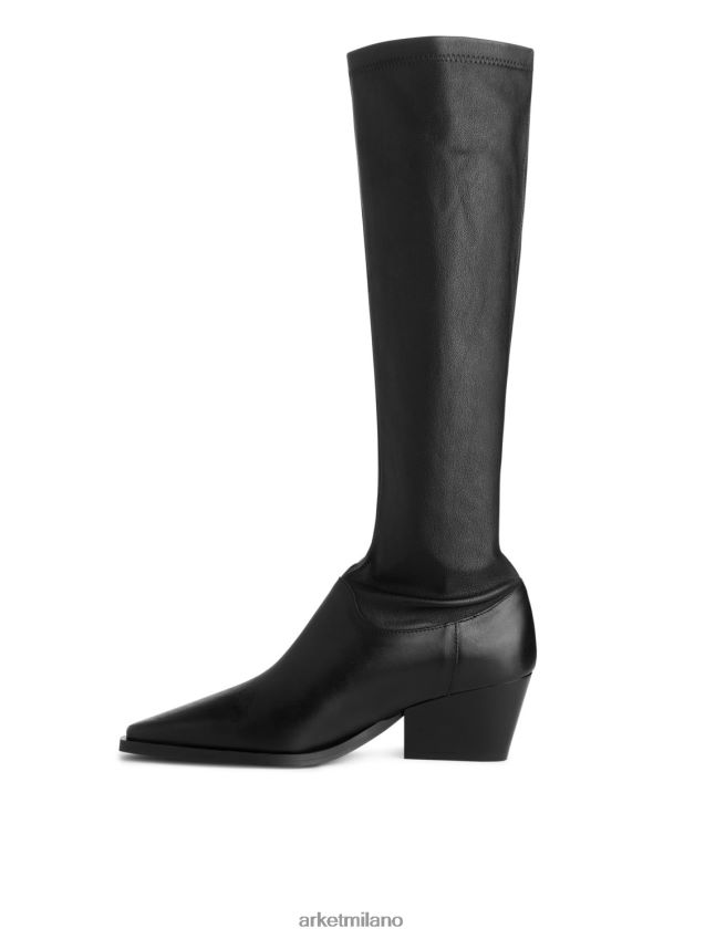 calzature esso ARKET donne stivali in pelle elasticizzata nero 6F0F6L731