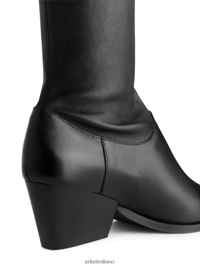 calzature esso ARKET donne stivali in pelle elasticizzata nero 6F0F6L731