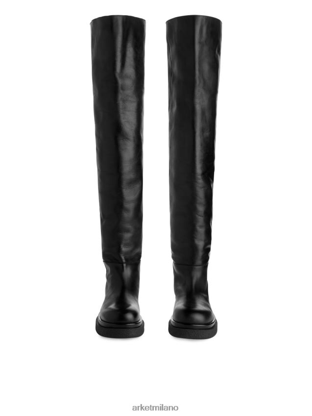 calzature esso ARKET donne stivali sopra il ginocchio in pelle nero 6F0F6L735