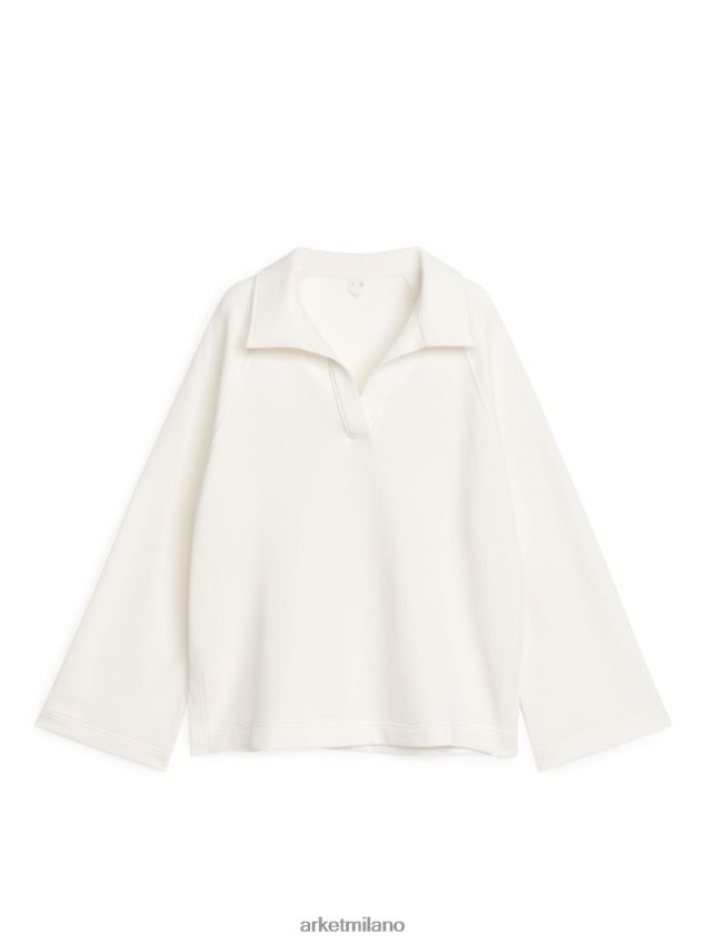 vestiario esso ARKET donne Polo in spugna francese bianco 6F0F6L518