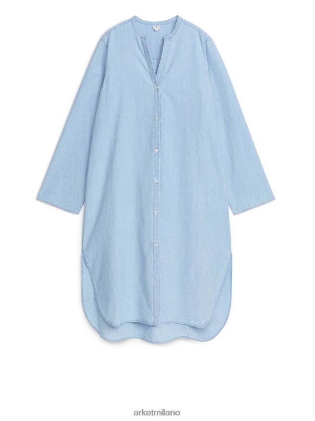 vestiario esso ARKET donne abito chemisier in denim leggero blu 6F0F6L82