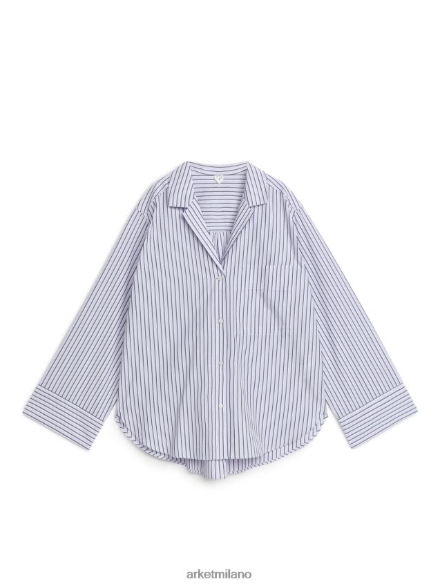 vestiario esso ARKET donne camicia del pigiama comoda bianco nero 6F0F6L515