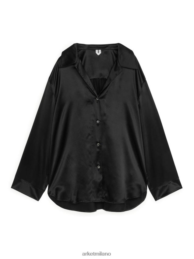 vestiario esso ARKET donne maglia di seta nero 6F0F6L530