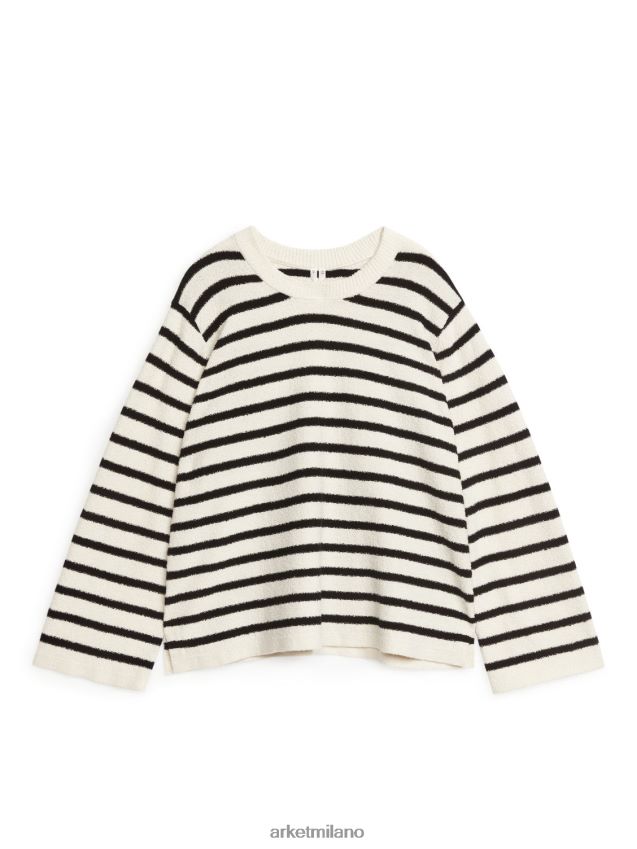 vestiario esso ARKET donne maglione bouclé bianco sporco/nero 6F0F6L406