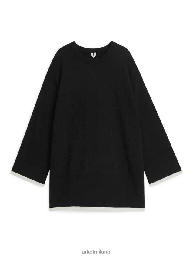 vestiario esso ARKET donne maglione bouclé nero 6F0F6L420