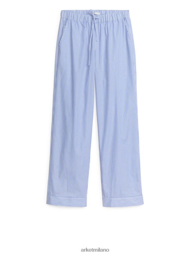 vestiario esso ARKET donne pantaloni del pigiama in popeline blu bianco 6F0F6L527