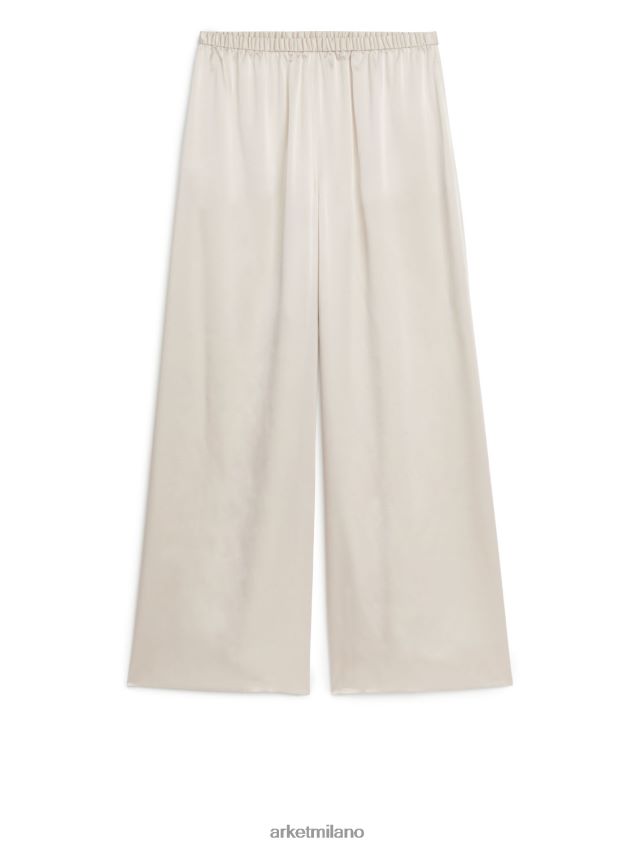 vestiario esso ARKET donne pantaloni di seta beige chiaro 6F0F6L516