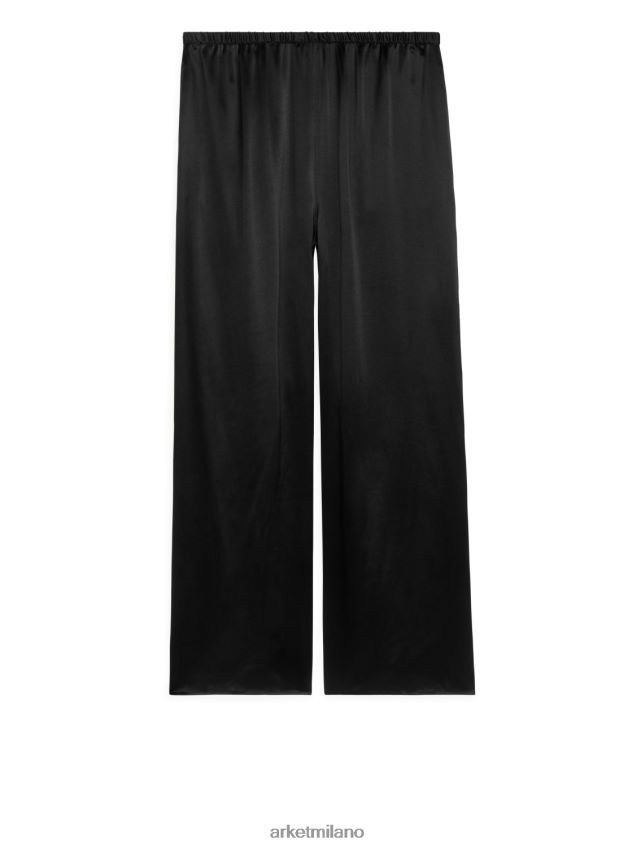 vestiario esso ARKET donne pantaloni di seta nero 6F0F6L531