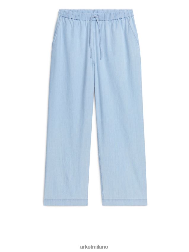 vestiario esso ARKET donne pantaloni in denim leggero con coulisse blu 6F0F6L172