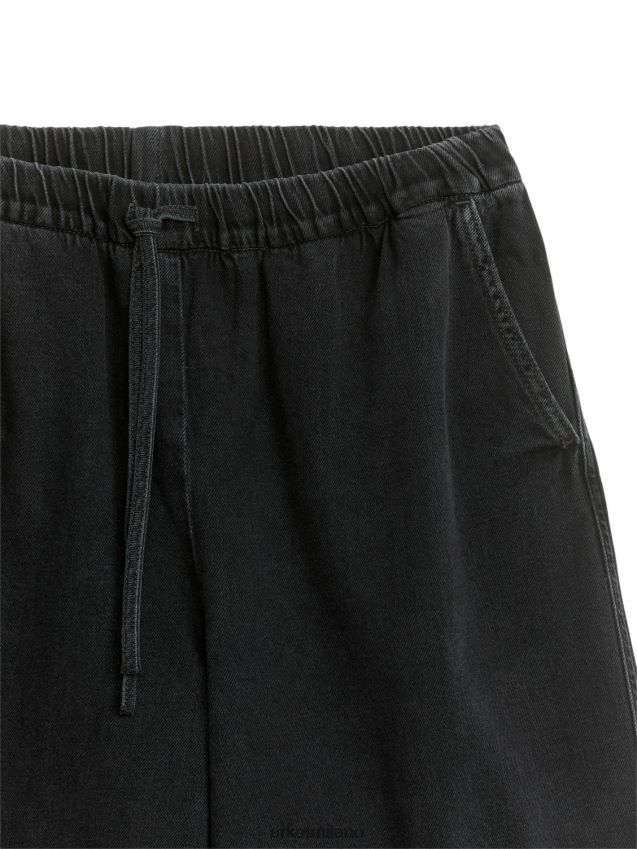 vestiario esso ARKET donne pantaloni in denim rilassati nero lavato 6F0F6L183