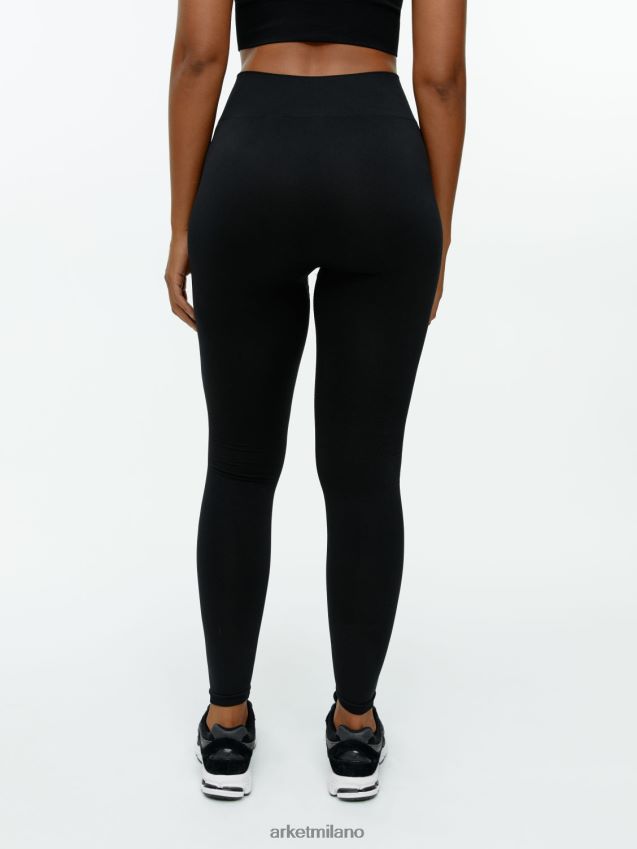vestiario esso ARKET donne collant da yoga senza cuciture nero 6F0F6L504