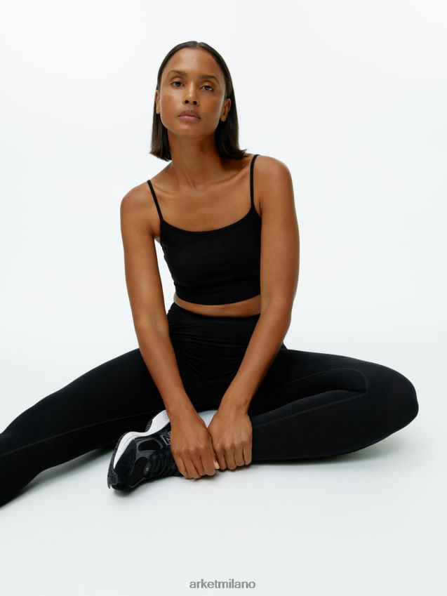 vestiario esso ARKET donne collant da yoga senza cuciture nero 6F0F6L504