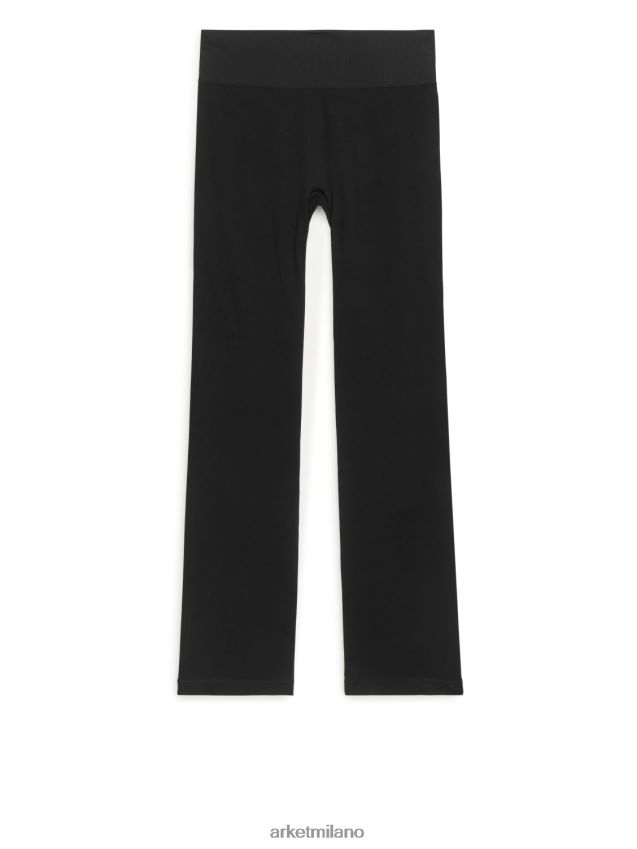 vestiario esso ARKET donne leggings svasati a coste senza cuciture nero 6F0F6L506
