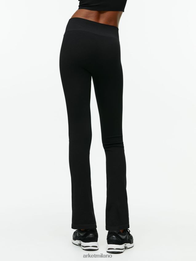 vestiario esso ARKET donne leggings svasati a coste senza cuciture nero 6F0F6L506
