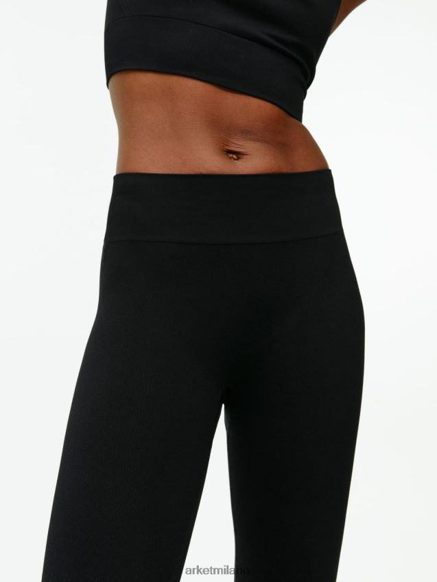 vestiario esso ARKET donne leggings svasati a coste senza cuciture nero 6F0F6L506