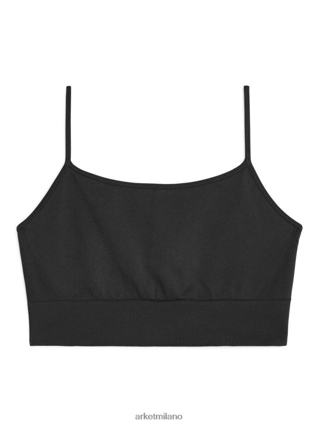 vestiario esso ARKET donne reggiseno yoga senza cuciture nero 6F0F6L510