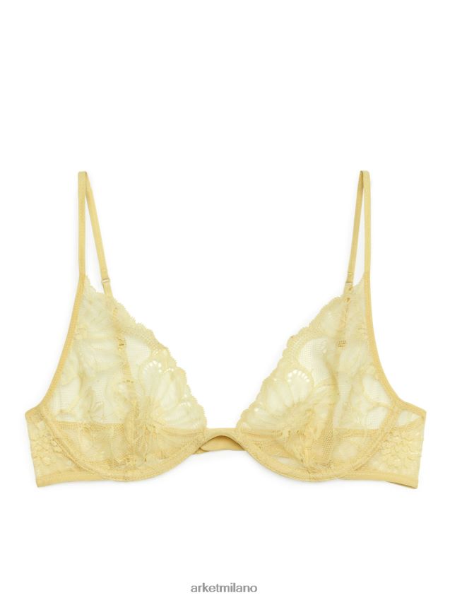 vestiario esso ARKET donne reggiseno con filo di pizzo giallo 6F0F6L534