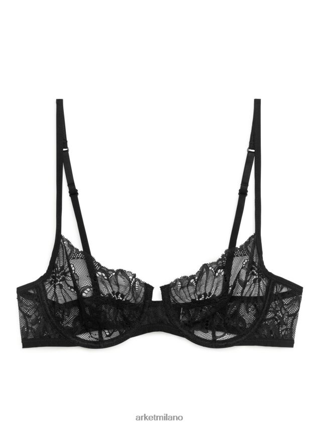 vestiario esso ARKET donne reggiseno con filo di pizzo nero 6F0F6L563