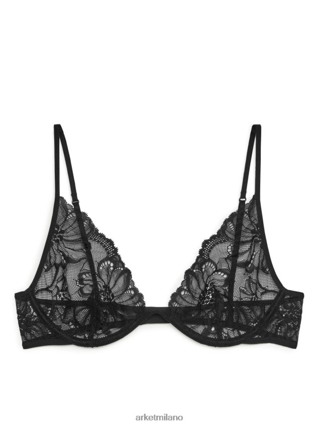 vestiario esso ARKET donne reggiseno con filo di pizzo nero 6F0F6L566