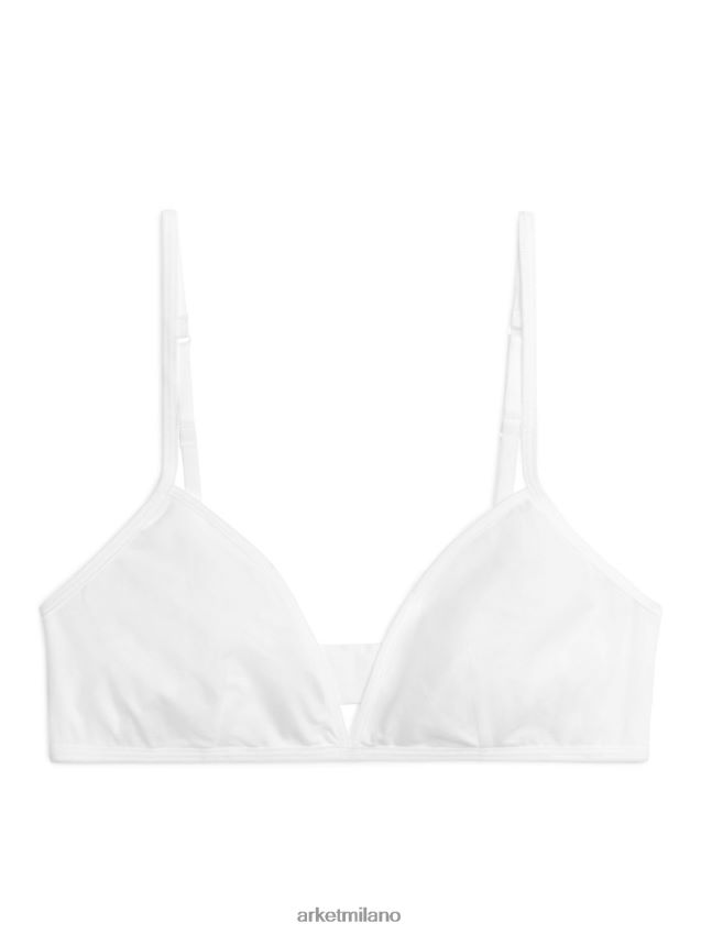 vestiario esso ARKET donne reggiseno in morbido cotone bianco 6F0F6L552
