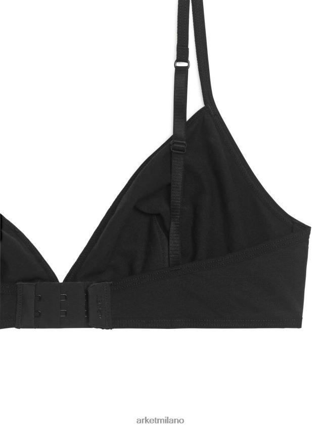 vestiario esso ARKET donne reggiseno in morbido cotone nero 6F0F6L553