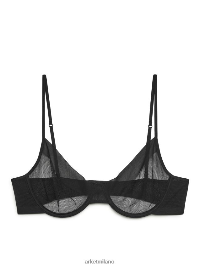 vestiario esso ARKET donne reggiseno in rete metallica nero 6F0F6L565