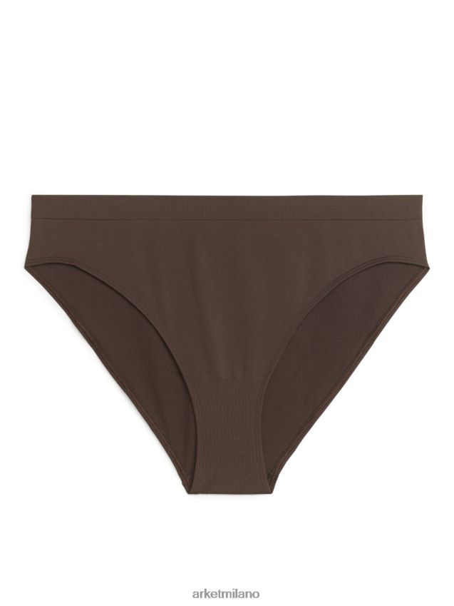 vestiario esso ARKET donne slip senza cuciture Marrone scuro 6F0F6L541
