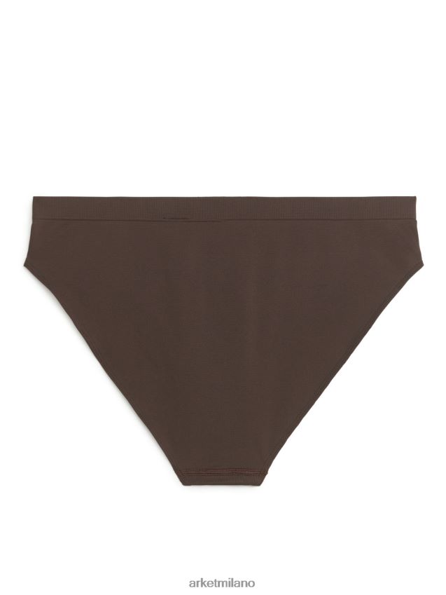 vestiario esso ARKET donne slip senza cuciture Marrone scuro 6F0F6L541