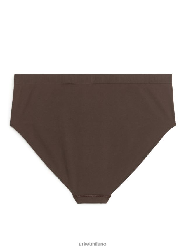 vestiario esso ARKET donne slip senza cuciture a vita alta Marrone scuro 6F0F6L562