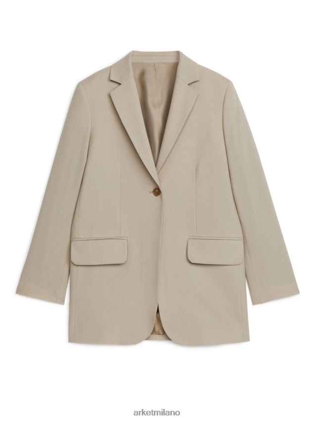 vestiario esso ARKET donne Blazer in lana hopsack beige 6F0F6L494
