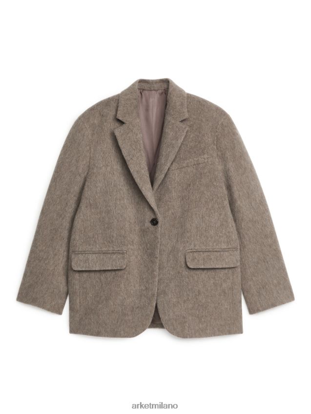 vestiario esso ARKET donne Blazer in misto lana spazzolata beige 6F0F6L498