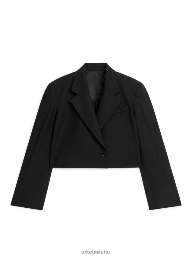 vestiario esso ARKET donne blazer corto nero 6F0F6L496