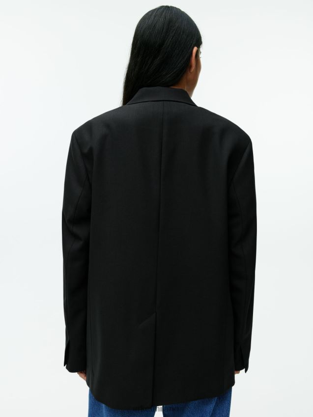 vestiario esso ARKET donne blazer oversize in twill di misto lana nero 6F0F6L485