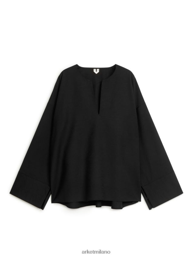 vestiario esso ARKET donne camicetta con scollo a V nero 6F0F6L61