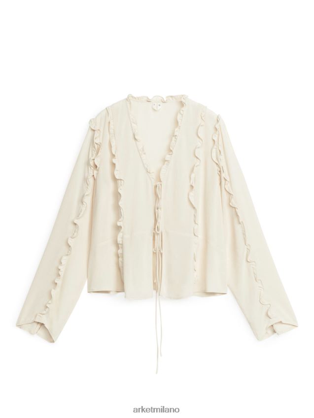 vestiario esso ARKET donne camicetta con volant bianco 6F0F6L4