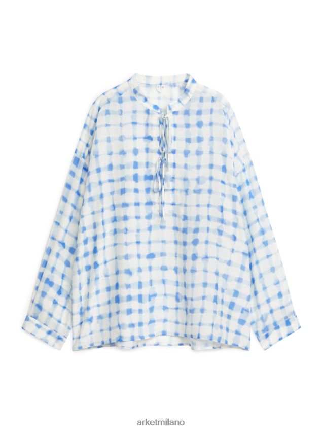 vestiario esso ARKET donne camicetta stampata bianco blu 6F0F6L33