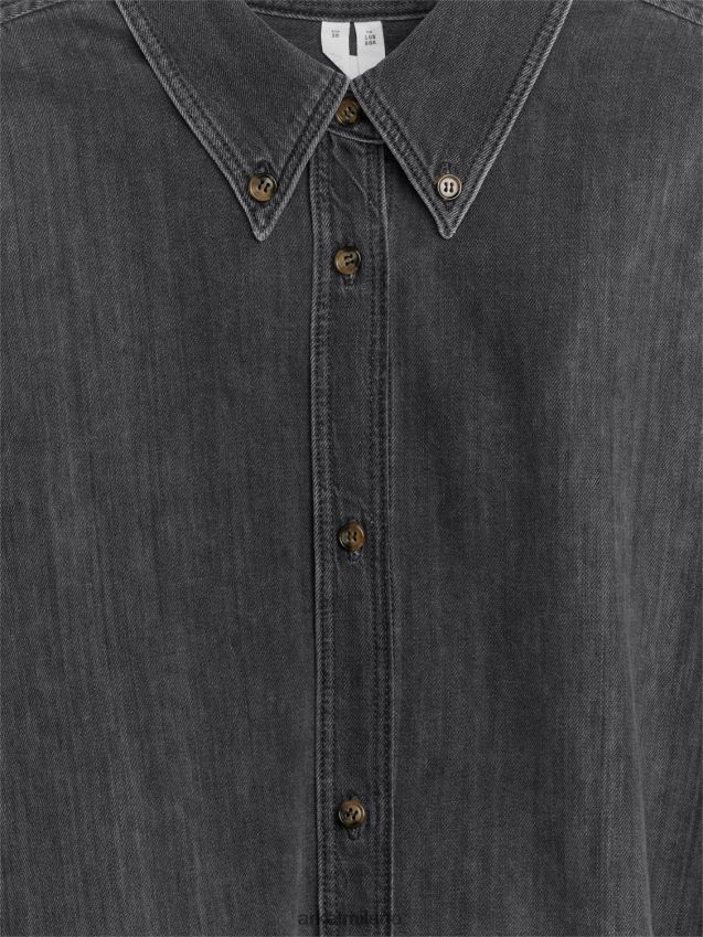 vestiario esso ARKET donne camicia di jeans oversize nero lavato 6F0F6L27