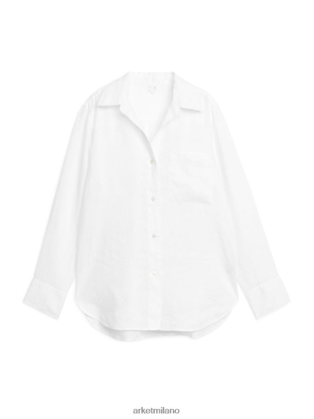 vestiario esso ARKET donne camicia di lino bianco 6F0F6L3