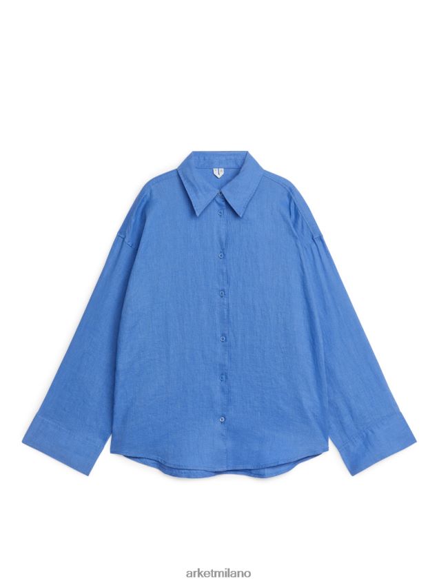vestiario esso ARKET donne camicia di lino blu 6F0F6L8